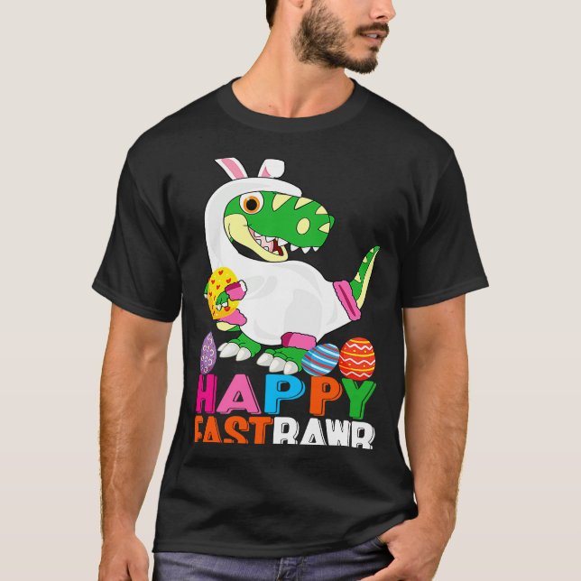 Dinosaur Easter Day Eggs cellent Happy East Rawr r T-Shirt (Front)