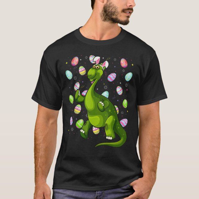 Dinosaur Easter Egg   Funny Brontosaurus Easter Su T-Shirt (Front)