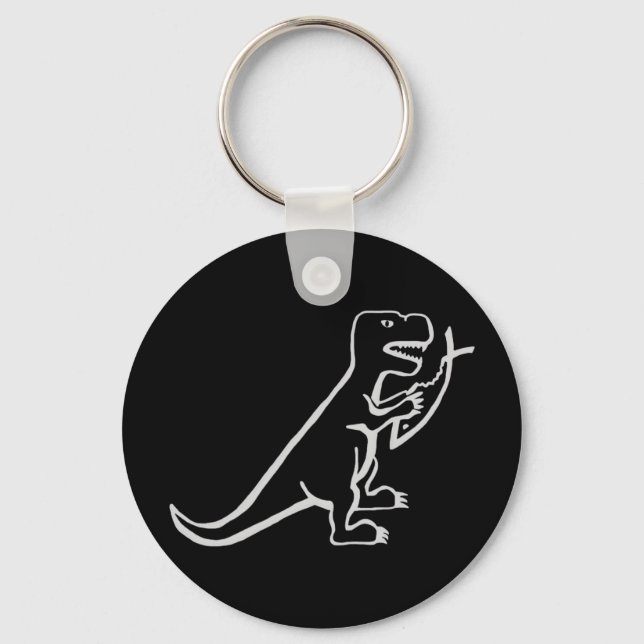 Dinosaur Eating Fish  Keychain (Front)