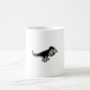 dinosaur eating jesus fish coffee mug