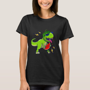 Dinosaur Eating Watermelon One In a Melon T Rex Su T-Shirt