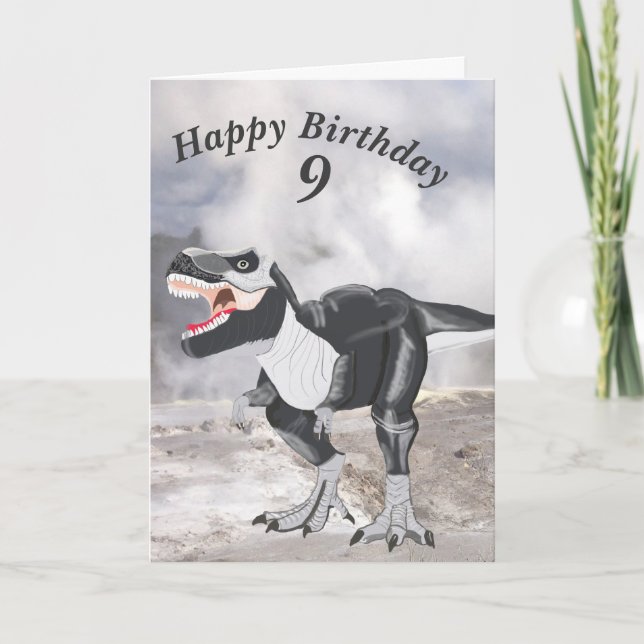 Dinosaur Editable Card with age (Front)