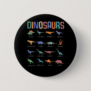 Dinosaur Education Triceratops Stegosaurus Trex 2 Inch Round Button