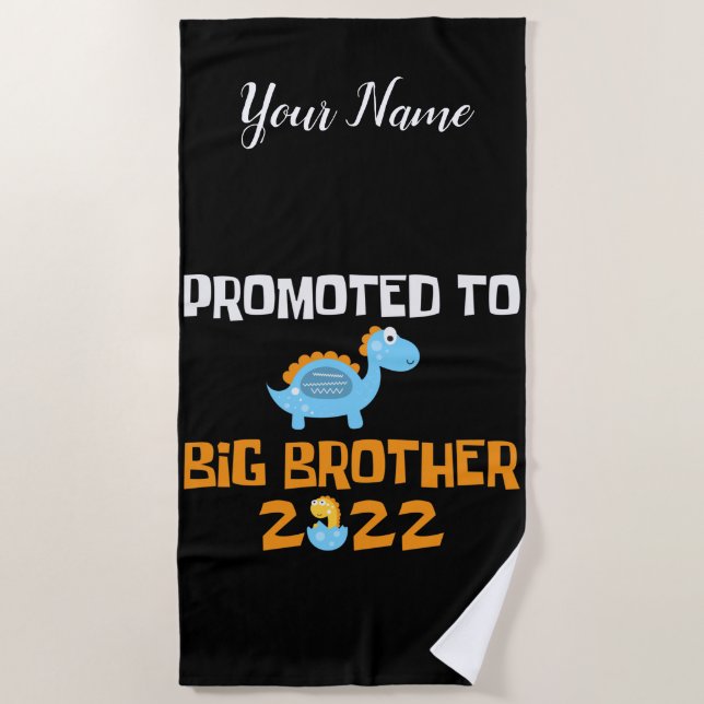 Dinosaur Egg Hatching Promoted To Big Brother Beach Towel (Front)