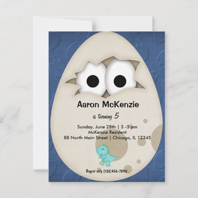 Dinosaur Egg Invitation (Front)