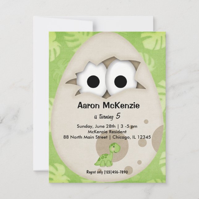 Dinosaur Egg Invitation (Front)