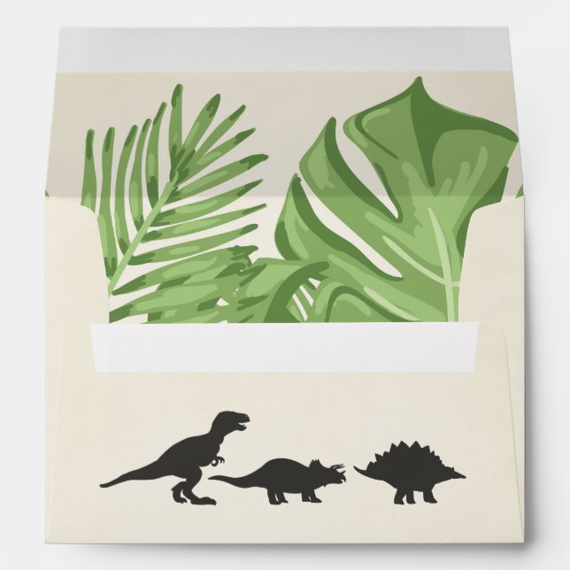 Dinosaur Envelope Birthday Dino Party Boy (Back (Bottom))