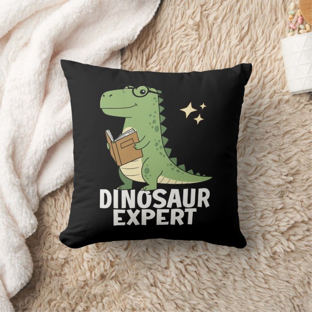 Dinosaur Expert - Cool Science Dino T-rex Lovers  Throw Pillow (Blanket)