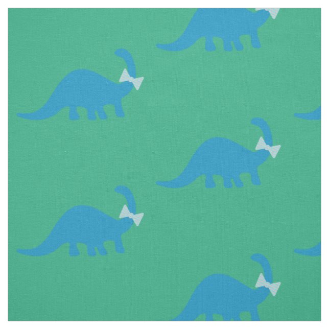 Dinosaur Fabric l Cute Blue Green Pattern (Swatch)