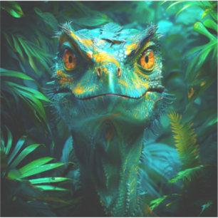 Dinosaur Face Striking Jungle Predator Portrait
