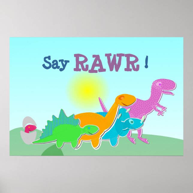 Dinosaur Family Say Rawr! Poster (Front)
