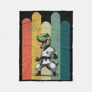 Dinosaur Fans Brave Karate Pride Courage Strength  Fleece Blanket