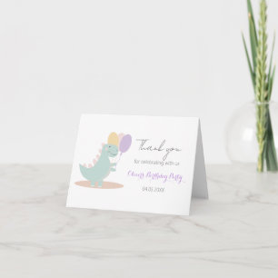 Dinosaur Fille rose bleu Lilac Merci d'anniversair