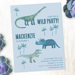 Dinosaur First 1st Birthday Party Invitation Postcard<br><div class="desc">Time for a wild birthday party!  A fun bunch of adorable dinosaurs,  ready to customize with your child's name,  age and party details.
Great for any age boy or girl.  Original art by Nic Squirrell.</div>