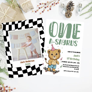 Dinosaur First Birthday, Skateboard Dinos 1 st  Invitation