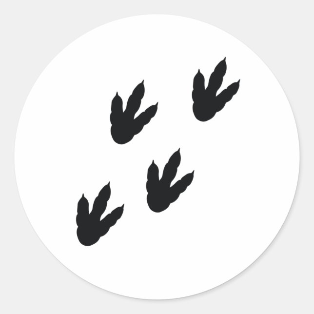 dinosaur footprints classic round sticker (Front)