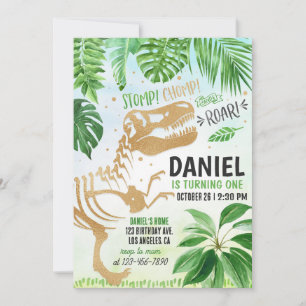 Dinosaur Fossil Birthday Invitation