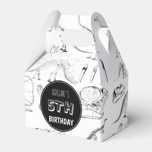 Dinosaur Fossil Bones Pattern Birthday Age Favor Box