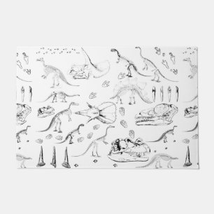 Dinosaur Fossil Bones Pattern Doormat