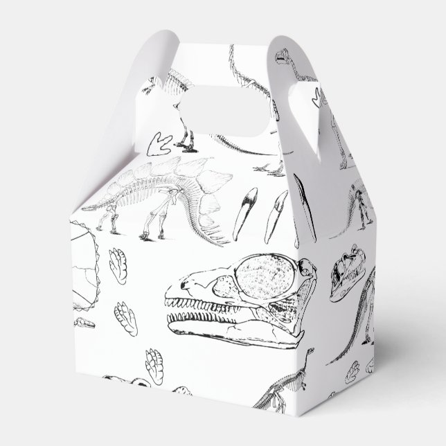 Dinosaur Fossil Bones Pattern Favor Box (Front Side)