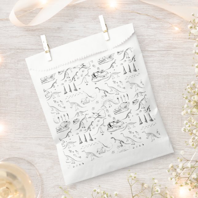 Dinosaur Fossil Bones Pattern Favour Bag (Clipped)