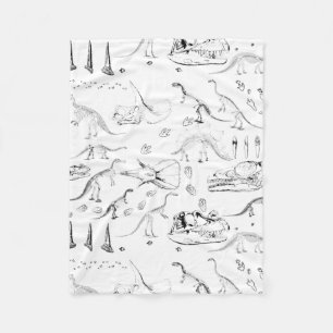 Dinosaur Fossil Bones Pattern Fleece Blanket
