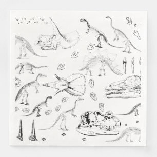Dinosaur Fossil Bones Pattern Napkin