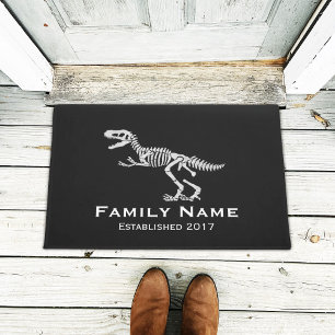 Dinosaur Fossil Dino Family Name Doormat