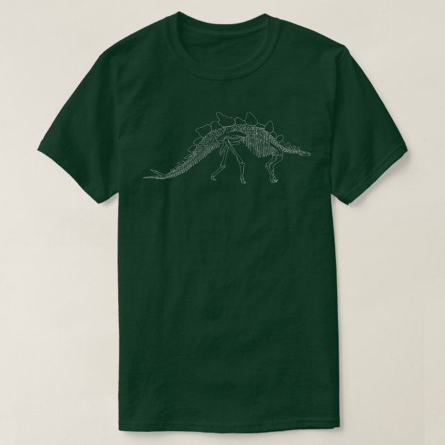 Dinosaur Fossil skeleton Stegosaurus T-Shirt (Design Front)