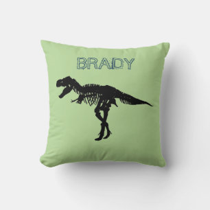 Dinosaur Fossil Trex Custom Name Throw Pillow