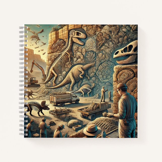 Dinosaur Fossils & Paleontology Excavation Notebook (Front)