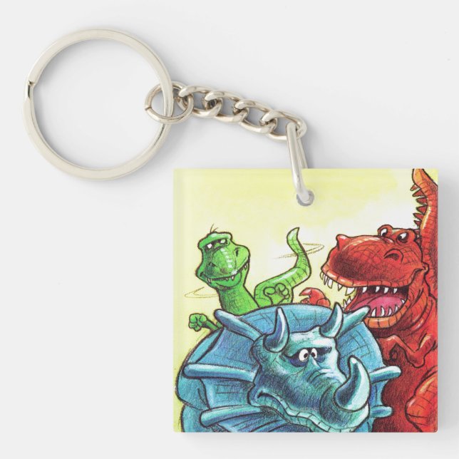 Dinosaur Friends Keychain (Front)