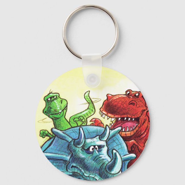 Dinosaur Friends Keychain (Front)