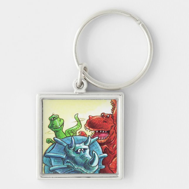 Dinosaur Friends Keychain (Front)