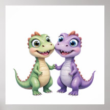 Dinosaur Friends – Nursery Wall Art Set for Babies