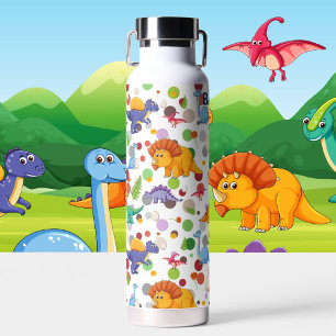 Dinosaur Fun Personalize Name Durable  Water Bottle