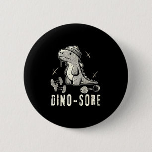 Dinosaur Funny Gym T-rex Bodybuilding Weightliftin 2 Inch Round Button