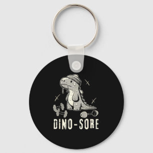 Dinosaur Funny Gym T-rex Bodybuilding Weightliftin Keychain