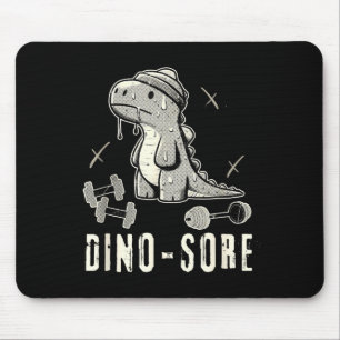 Dinosaur Funny Gym T-rex Bodybuilding Weightliftin Mouse Pad