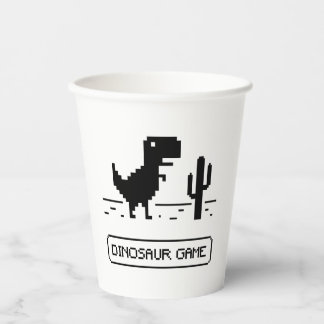 Dinosaur Game. Paper Cups