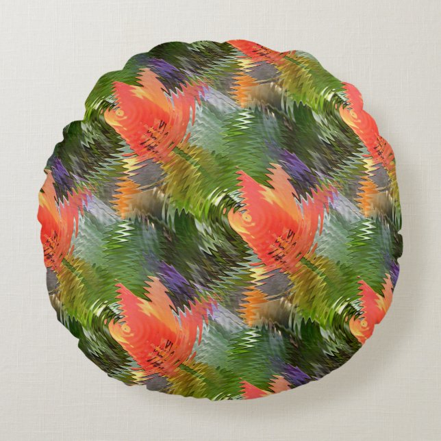 Dinosaur Garden...... Round Pillow (Front)