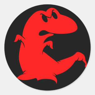 Dinosaur Ghost Classic Round Sticker