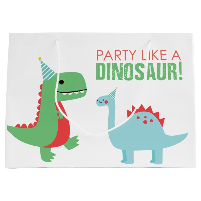 Dinosaur Gift Bag with Personalization (Front)