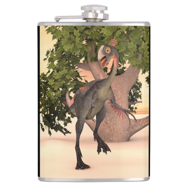 Dinosaur Gigantoraptor Hip Flask (Front)