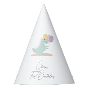 Dinosaur Girly Pink Blue Lilac Birthday Party Hat