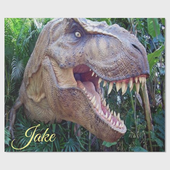 Dinosaur glossy wrapping paper for kids (Flat)