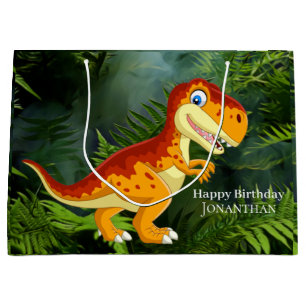 Dinosaur Gold T Rex Large Gift Bag