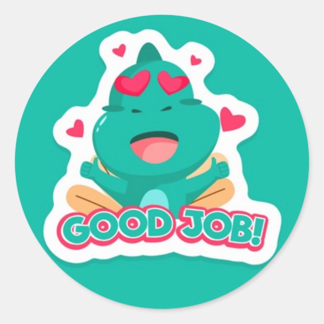 Dinosaur Good Job Sticker (Front)