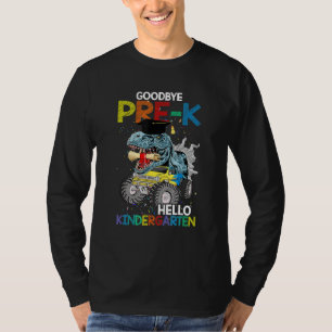 Dinosaur Goodbye Pre K Hello Kindergarten Last Day T-Shirt