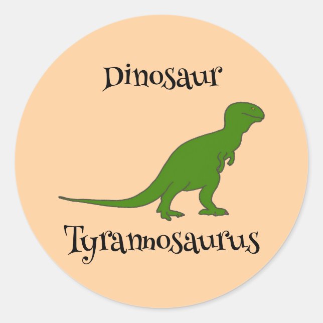 Dinosaur Green Tyrannosaurus Custom Stickers (Front)